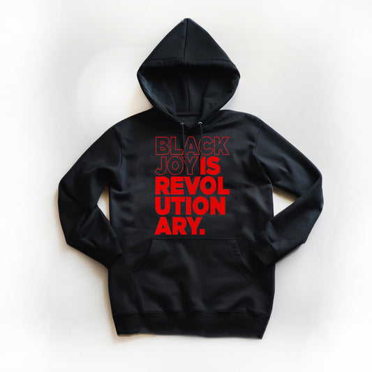Black Joy Is Revolutionary (Hoodie) (Black and Red)