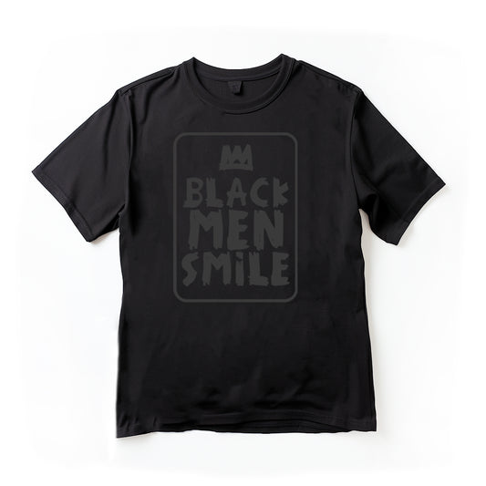 Black Men Smile OG (Tshirt)(Black on Black)