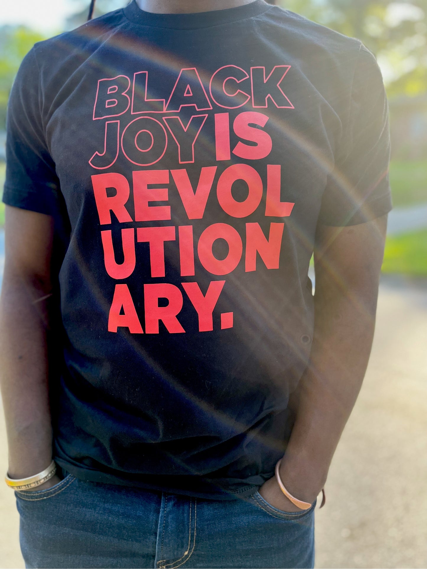 Black Joy Is Revolutionary (TShirt) (Black and Red)